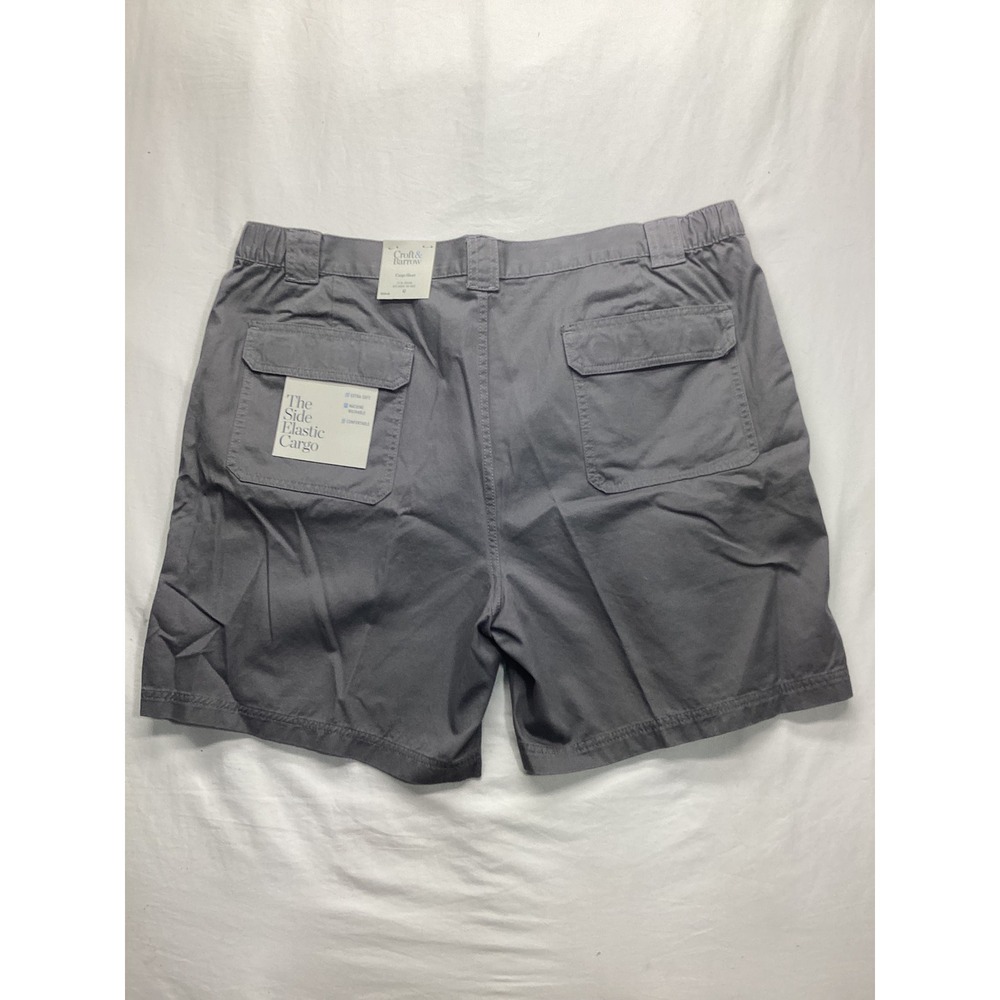 Croft & Barrow Mens Casual Grey Side Elastic Cargo Shorts Size 42 MC01X100RS NEW